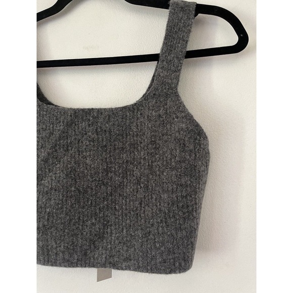 NWT Everlane Heathered Grey Wool Yak Hair Blend Ribbed Cozy Stretch Tank Medium - Picture 6 of 8
